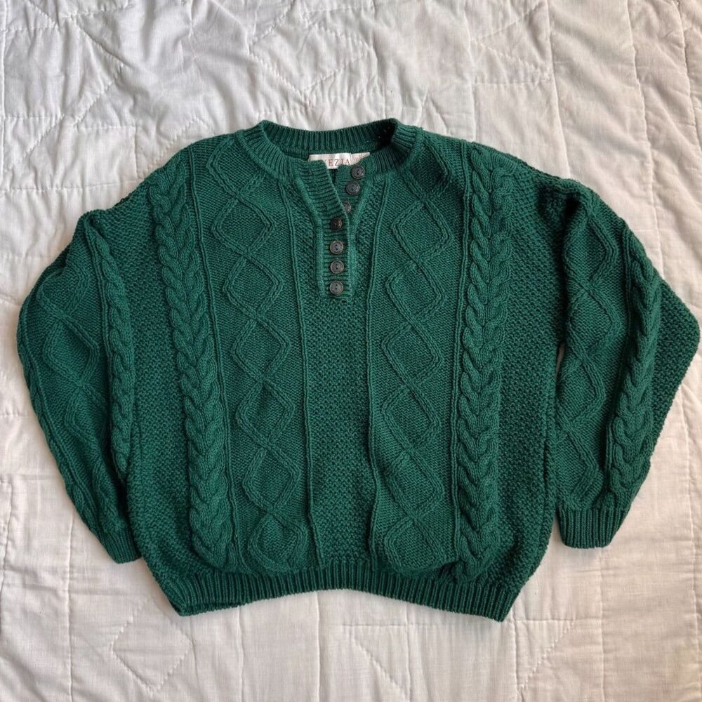 Venezia Green Henley Sweater